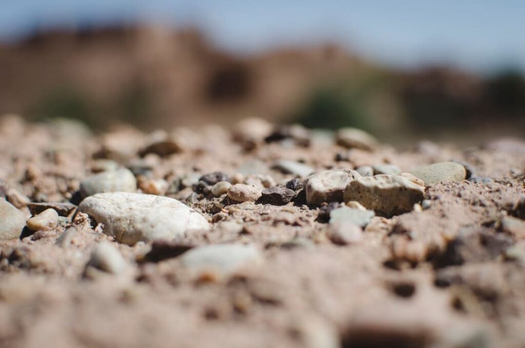 Suelo seco con piedras