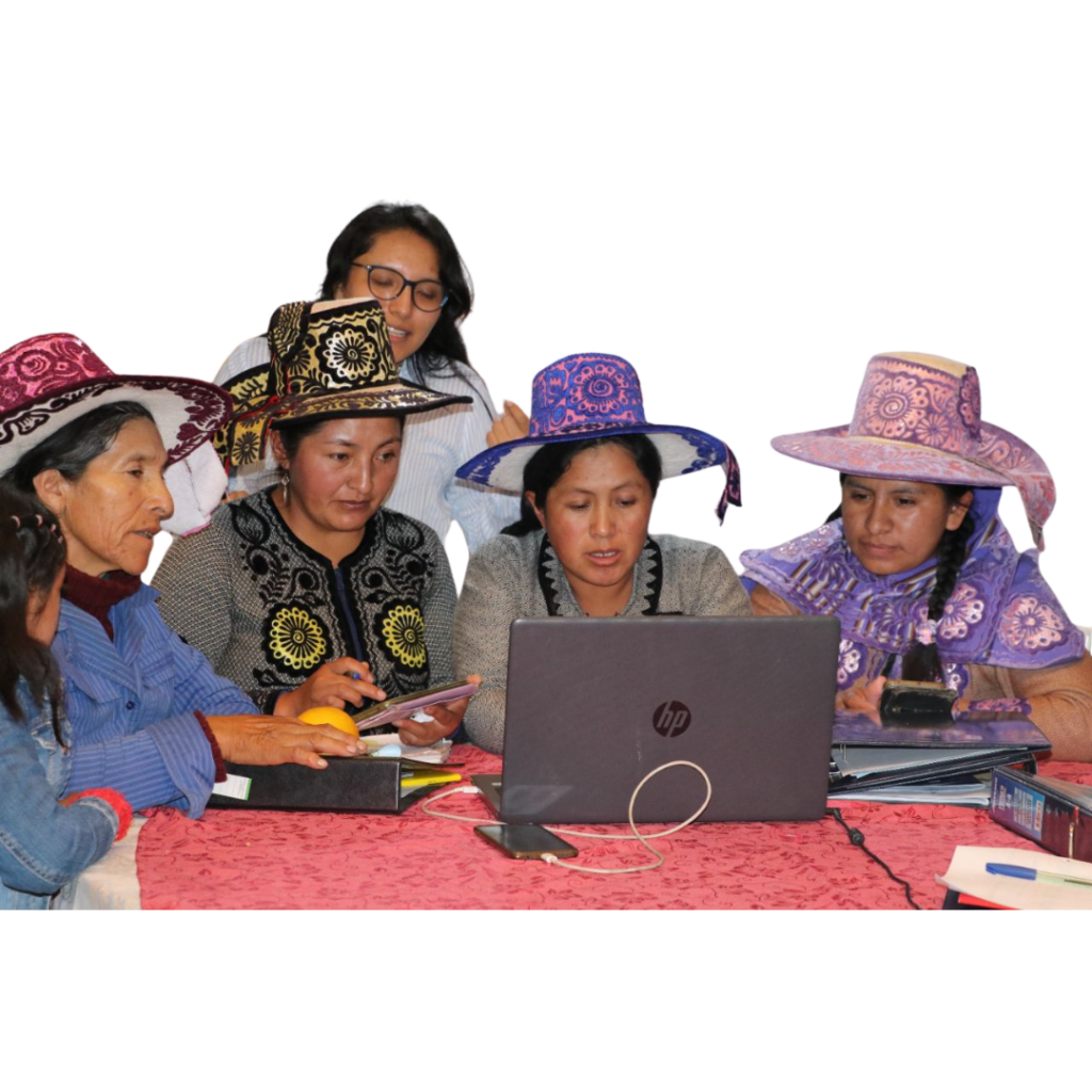 mujeres líderes andinas en oficina